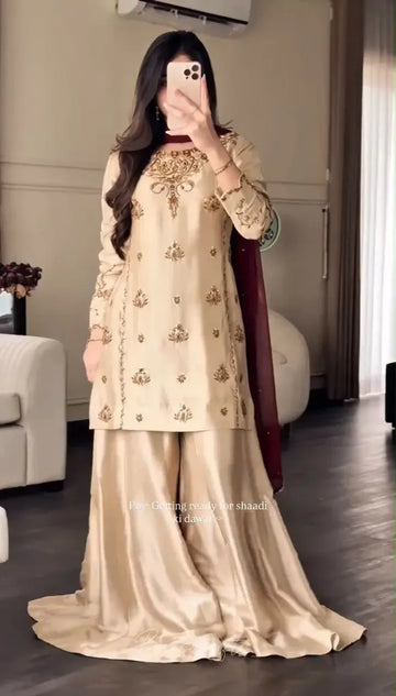 Trending Crepe Sharara Set - Elegant Festive Wear with Dupatta for Women