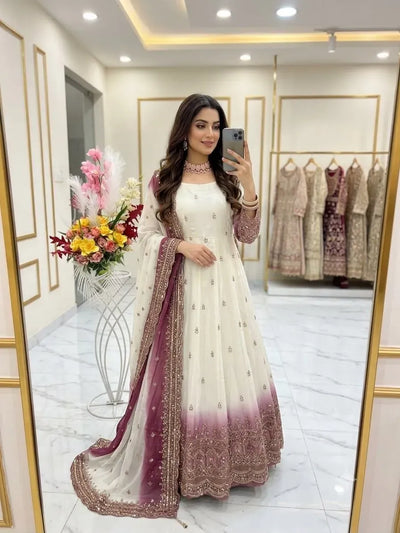 Trending Designer Georgette Gown Set - Festive Wear for Women