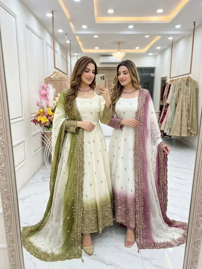 Trending Designer Georgette Gown Set - Festive Wear for Women