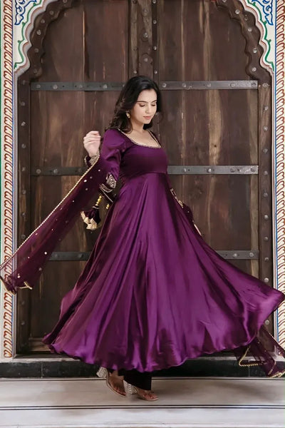 Trending Designer Gown - Upada Silk Heavy Work for Wedding Season