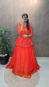 Trending Designer Peplum Lehenga Choli - Exquisite Maggum Work for Women