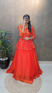 Trending Designer Peplum Lehenga Choli - Exquisite Maggum Work for Women