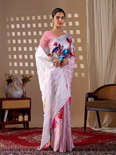 Trending Designer Printed Saree - Soft Satin Georgette for Women