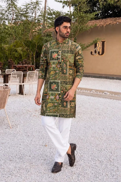 Trending Designer Short Kurta - Heavy Work Festive Wear for Men