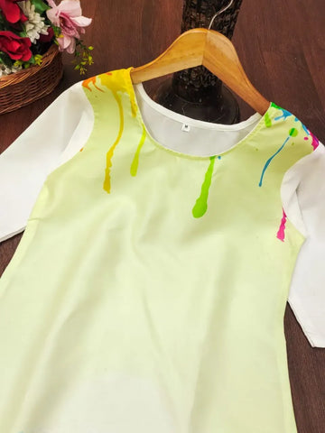 Trending Digital Print Crepe Kurti - Vibrant Holi Special for Her