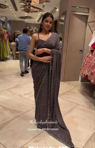Trending Elegant Embroidery Saree with Jacket for Party Wear