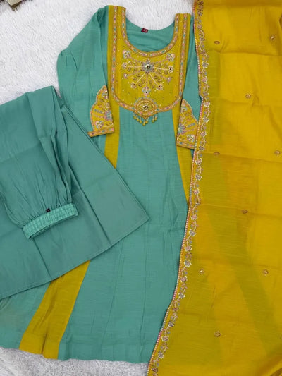 Trending Embroidered Anarkali Kurti Set - Festive Wear with Dupatta | Sizes M-3XL