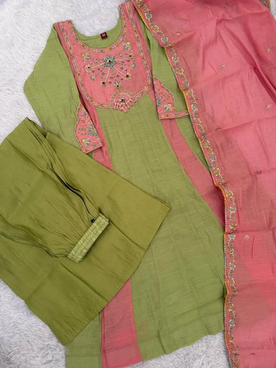 Trending Embroidered Anarkali Kurti Set - Festive Wear with Dupatta | Sizes M-3XL