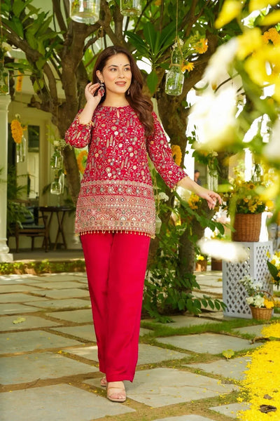 Trending Embroidered Crepe Silk Kurti Set - Monsoon Ready Fashion