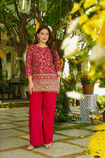 Trending Embroidered Crepe Silk Kurti Set - Monsoon Ready Fashion