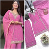 Trending Faux Georgette Kurti Set - Embroidered Festive Wear for Women