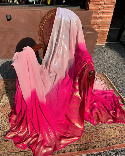 Trending Faux Georgette Saree - Sparkling Sequins for Festive Parties