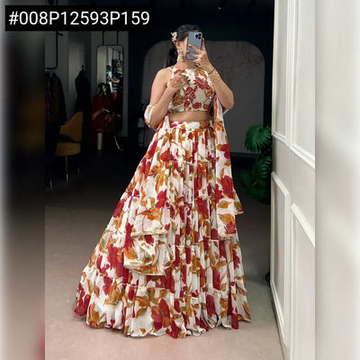 Trending Floral Printed Lehenga Choli with Stunning 12-Meter Flair for Festive & Party Wear