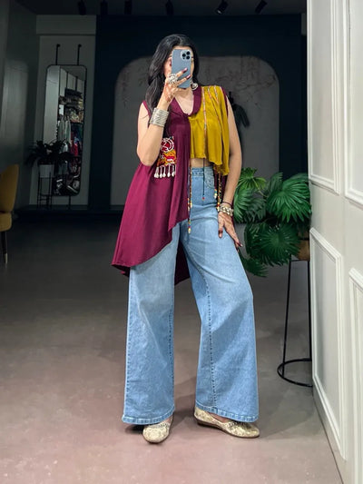 Trending Garba Glam Top - Festive Wear Gamthi Work Outfit for Women