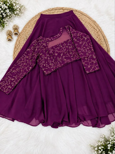 Trending Georgette Lehenga Set - Heavy Embroidery for Festive Wear