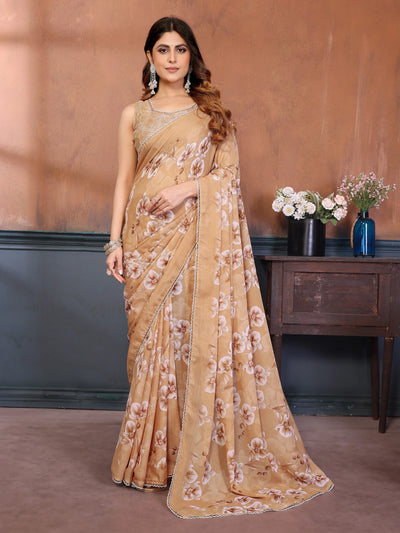 Trending Georgette Printed Saree - Flowy Festive Wear for Women