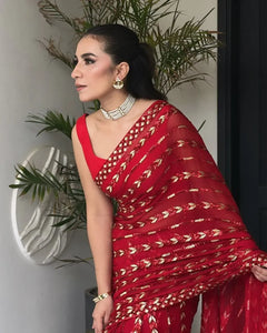 Trending Georgette Saree - Dual Sequence & Embroidery for Party Wear Women