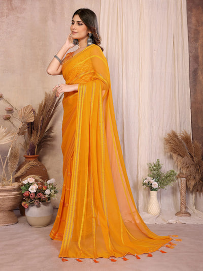 Trending Georgette Saree - Kaju Patta Pattern for Festive & Party Wear