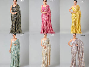 Trending Georgette Sequins Saree - Glamorous Party Wear for Women