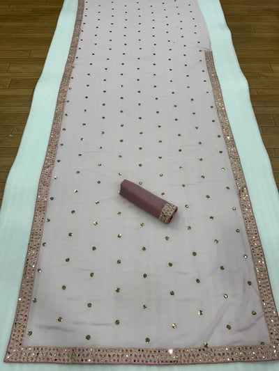 Trending Georgette Sequins Saree - Heavy Mirror Work for Women