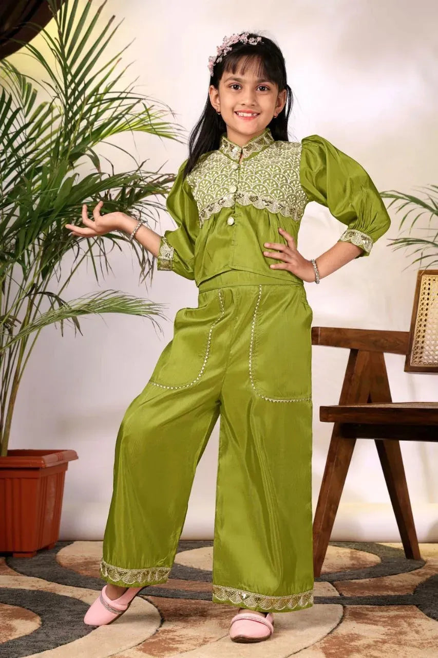 Girls Ethnic Top &amp; Plazoo Set