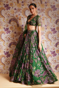 Trending Green Taby Silk Lehenga - Heavy Sequin Embroidery for Wedding Wear