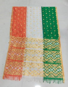 Trending Jacquard Dupatta - Patriotic Tiranga Design for Festive Wear