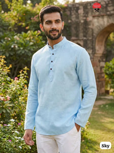 Trending Khadi Linen Short Kurta - Comfort & Style for Men