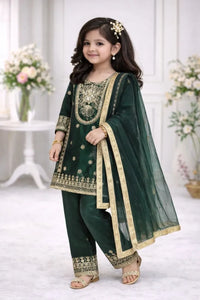 Trending Kids Palazzo Suit - Elegant Embroidery for Girls' Party Wear