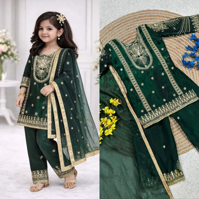 Trending Kids Palazzo Suit - Elegant Embroidery for Girls' Party Wear