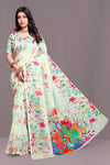 Trending Linen Digital Print Saree - Vibrant Holi Celebration Wear for Women