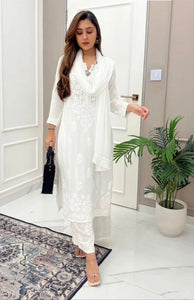 Trending Maslin Palazzo Suit Set - Elegant Cotton Thread Embroidery with Dupatta