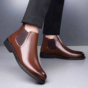 Trending Men's Chelsea Boots - Stylish Faux Leather Slip-On for Casual & Formal Wear