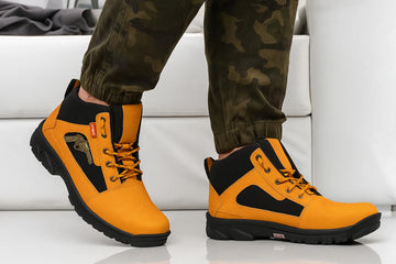 Trending Men's Tan Gun Boots - Stylish Faux Leather Boots for Men