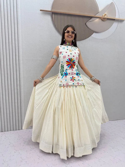 Trending Mother Daughter Lehenga - Festive Cotton Choli with Mirror Work