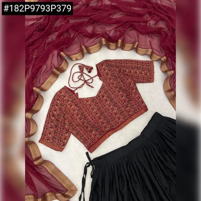 Trending Mul Mul Cotton Lehenga - Patola Print Blouse & Sparkle Dupatta for Women