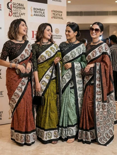 Trending Mulmul Cotton Saree - Hand Batik Style for Women