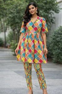 Trending Multi Color Co-ord Set - Twill Rayon Festive Wear