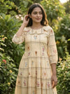 Trending Muslin Silk Kurti Dress - Gingham Print & Tiered Flair for Women