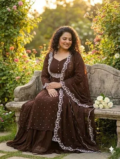 Trending Plus Size Cape Top Set - Festive & Party Wear