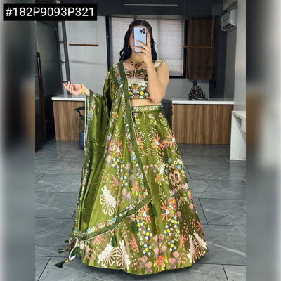 Trending Printed Art Silk Lehenga - Gota Patti Work for Women