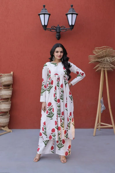 Trending Printed Cotton Kurti Set - Elegant Ethnic Wear for Women