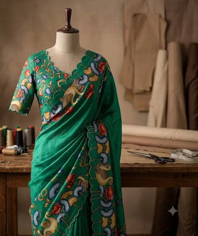 Trending Printed Saree - Elegant Festive Wear with Unstitched Blouse