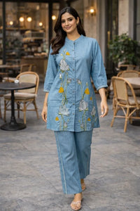 Trending Pure Cotton Co-ord Set - Elegant Embroidery for Women