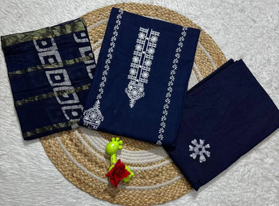 Trending Pure Cotton Dress Material - Elegant Embroidery Work for Festive & Party Wear