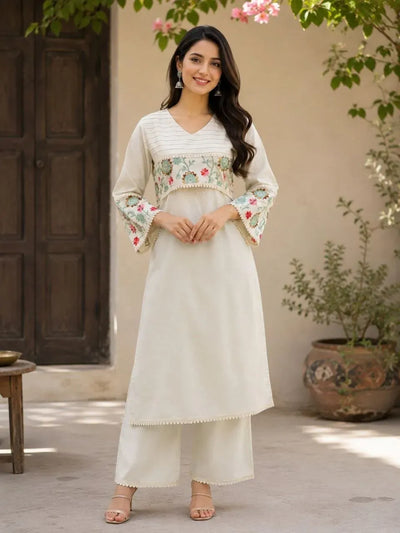 Trending Pure Cotton Kurti Set - Embroidered Festive Wear for Women