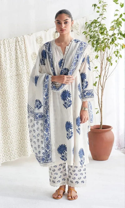 Trending Pure Jaipuri Cotton Suit Set - Floral Print with Dupatta & Bracelet for Women