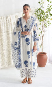 Trending Pure Jaipuri Cotton Suit Set - Floral Print with Dupatta & Bracelet for Women
