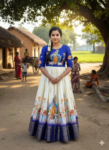 Trending Pure Silk Frock Gown - Maggam Work Festive Wear