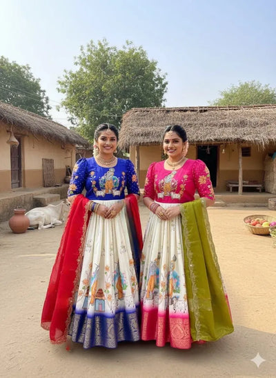 Trending Pure Silk Frock Gown - Maggam Work Festive Wear